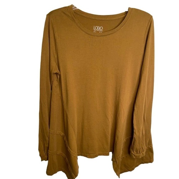 Lori Goldstein Logo Shark Bite Hem Women's Tunic Size Small Chartreuse - Picture 1 of 5